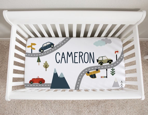 Personalized Car Crib Sheet Car Crib Bedding Crib Sheets Etsy