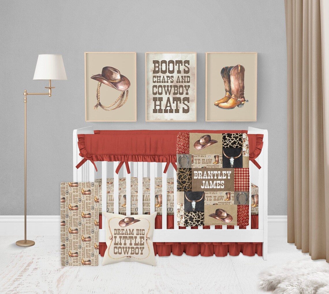 Cowboy Crib Bedding Set Baby Boy Crib Bedding Set Cowboy Etsy