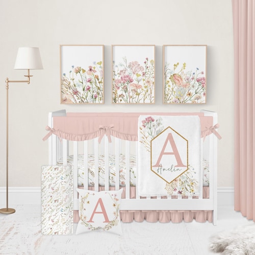 floral crib boho crib bedding set