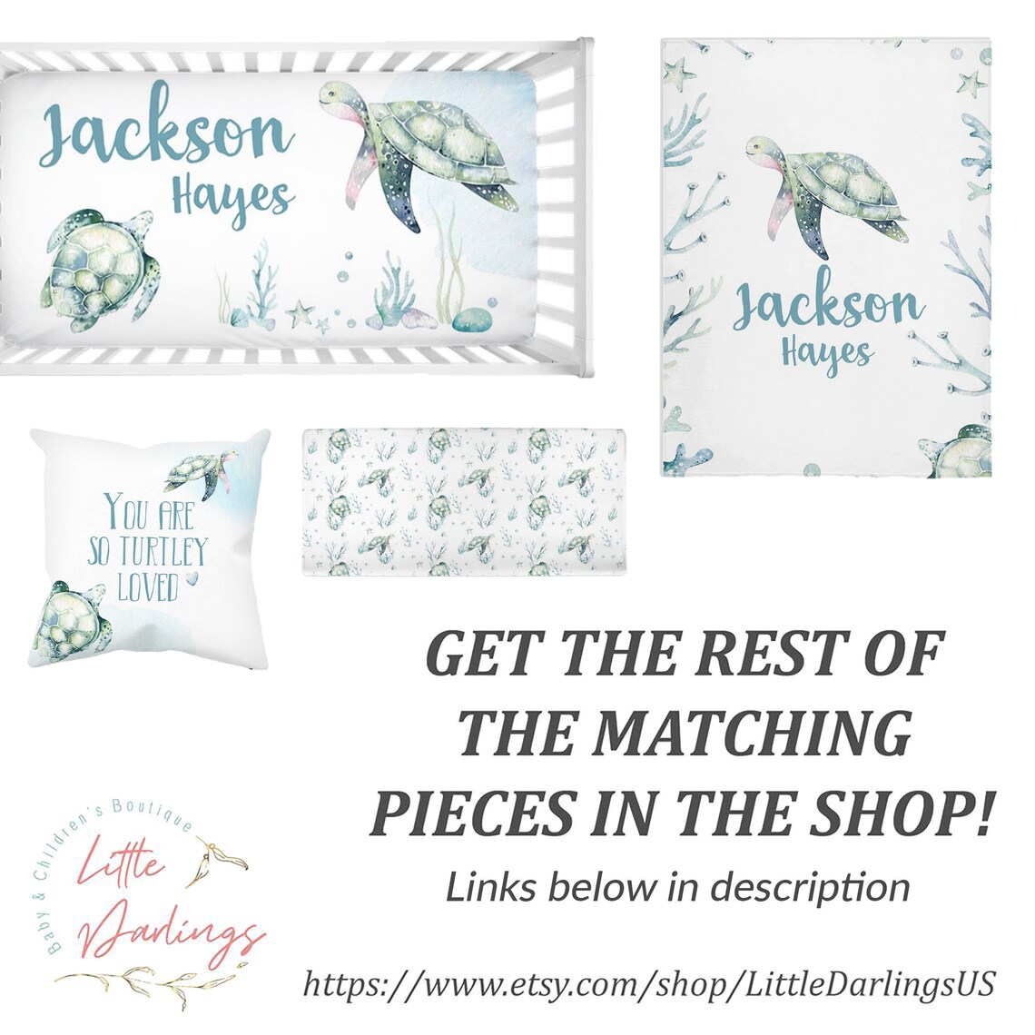 Personalized Sea Turtle Crib Sheet Sea Turtle Crib Bedding Etsy