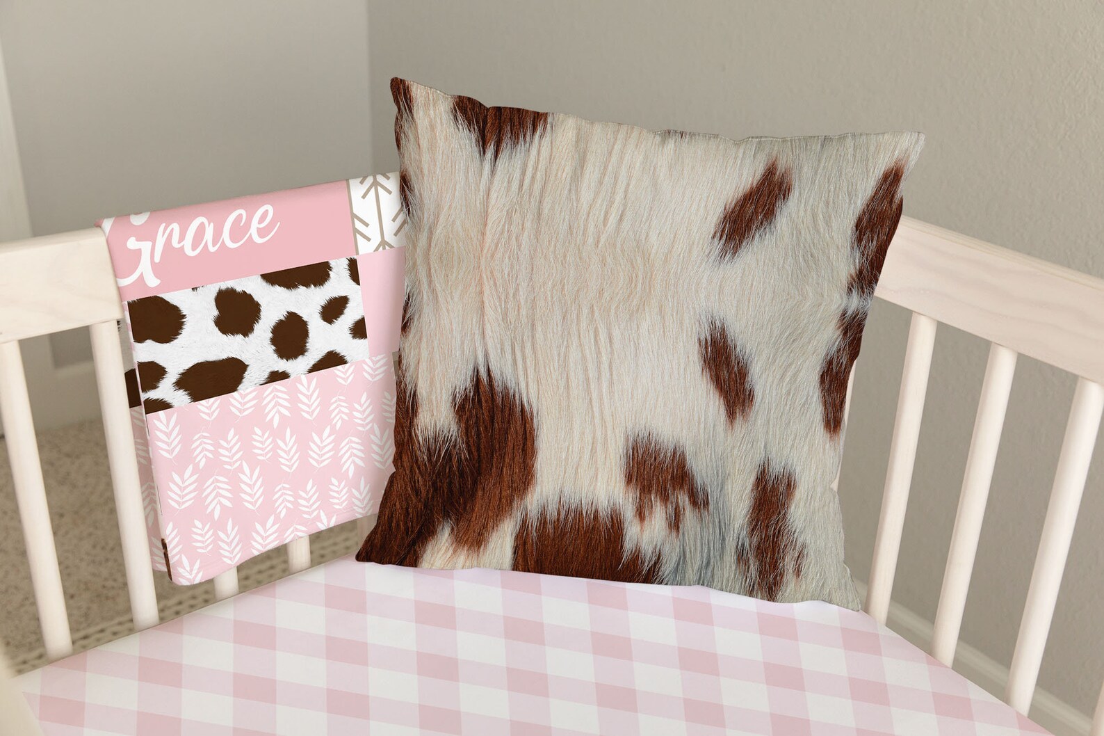 Baby Girl Crib Bedding Set Cow Crib Bedding Farmhouse Etsy