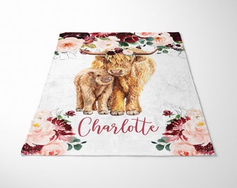 Artsadd Personalized Baby Blanket - Custom Name Cow Print Throw, Ultra-Soft Fleece, 30x40 Inches - View #5
