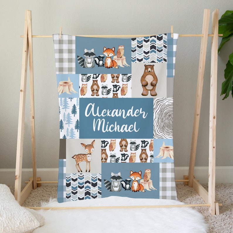 MINI Crib Bedding Set Woodland Crib Bedding Set Baby Boy Etsy