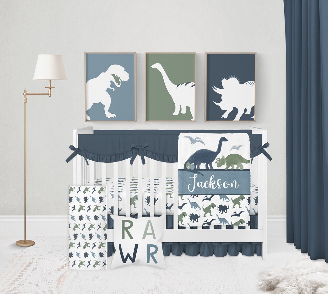 Dinosaur Crib Bedding Set Boy, Baby Boy Crib Bedding Sets, Dinosaur