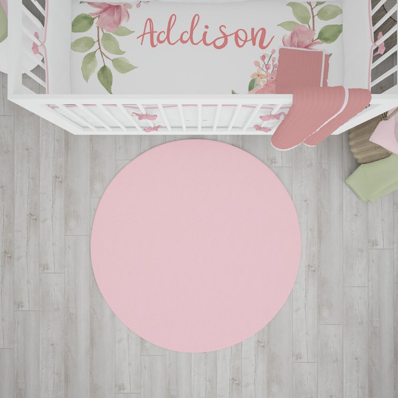 Custom Crib Sheet Personalized Floral Crib Sheet Pink Floral Etsy