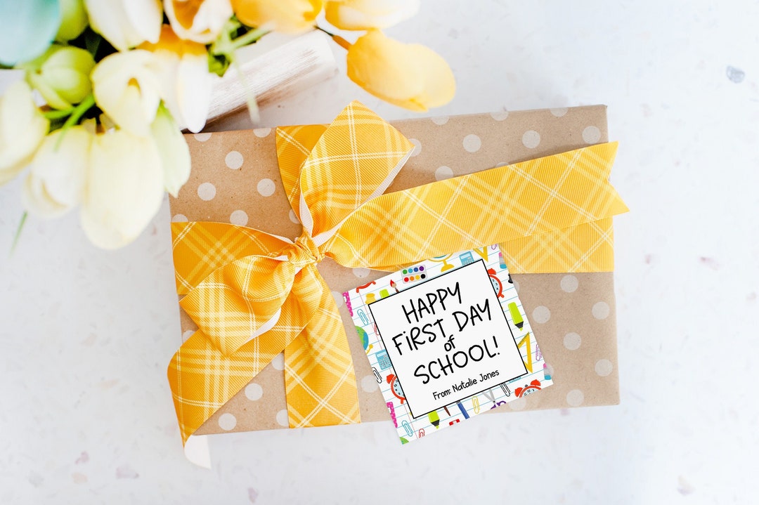Back to School Tag Template, Printable First Day of School Gift Tag ...