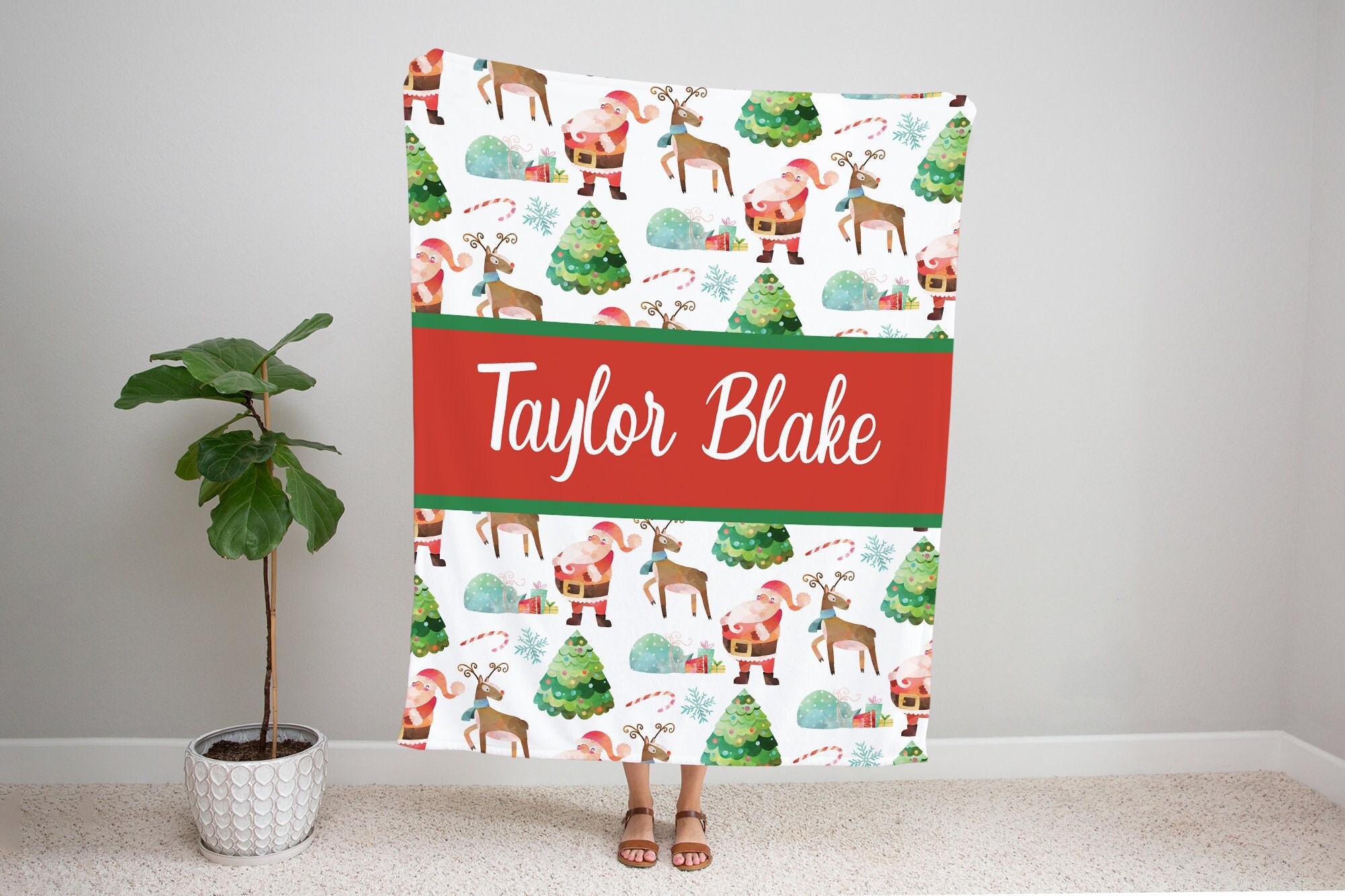 Personalized christmas blankets clearance