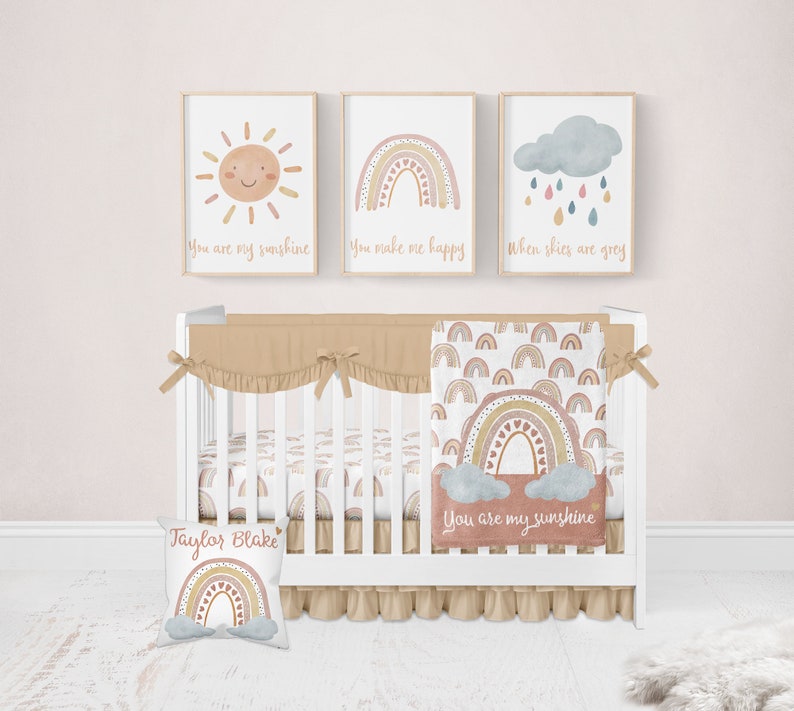 You Are My Sunshine Rainbow Nursery Rainbow Baby Blanket Etsy
