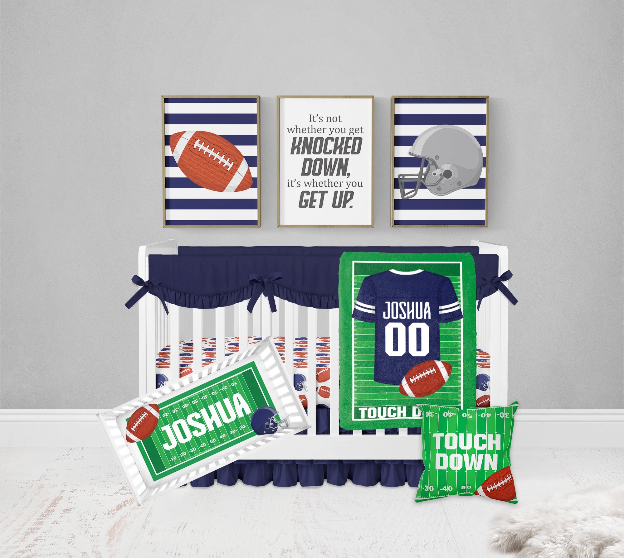 Personalized Football Blanket Baby Name Blanket Baby Boy Etsy UK