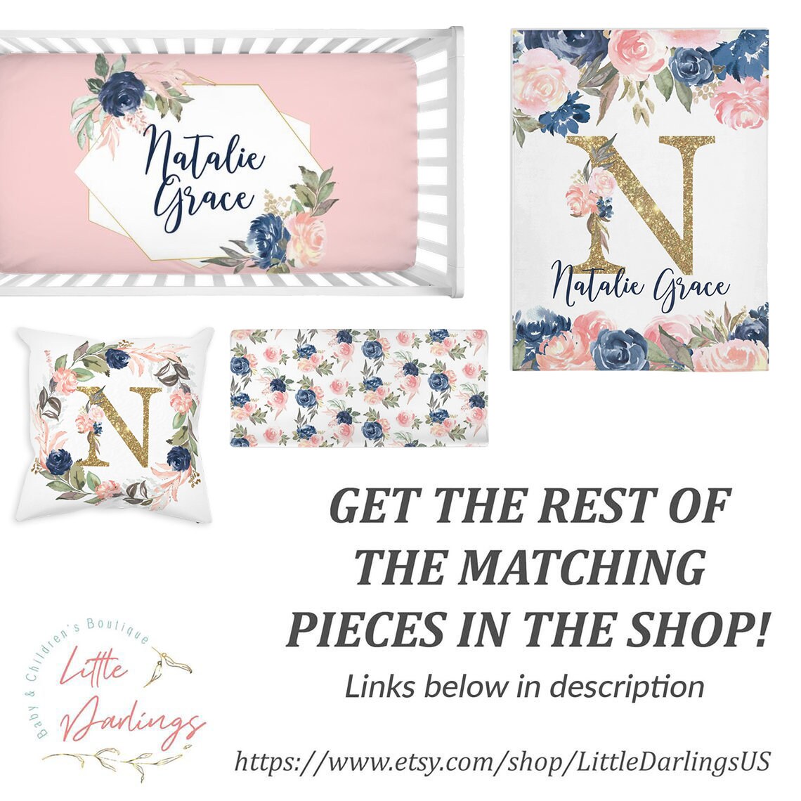Floral Nursery Prints, Baby Girl Nursery Decor, Floral Nursery Decor ...
