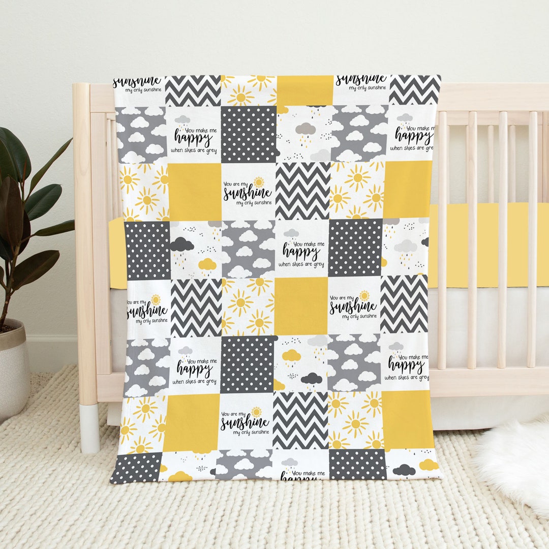 Gender Neutral Baby Blanket, You Are My Sunshine Crib Bedding