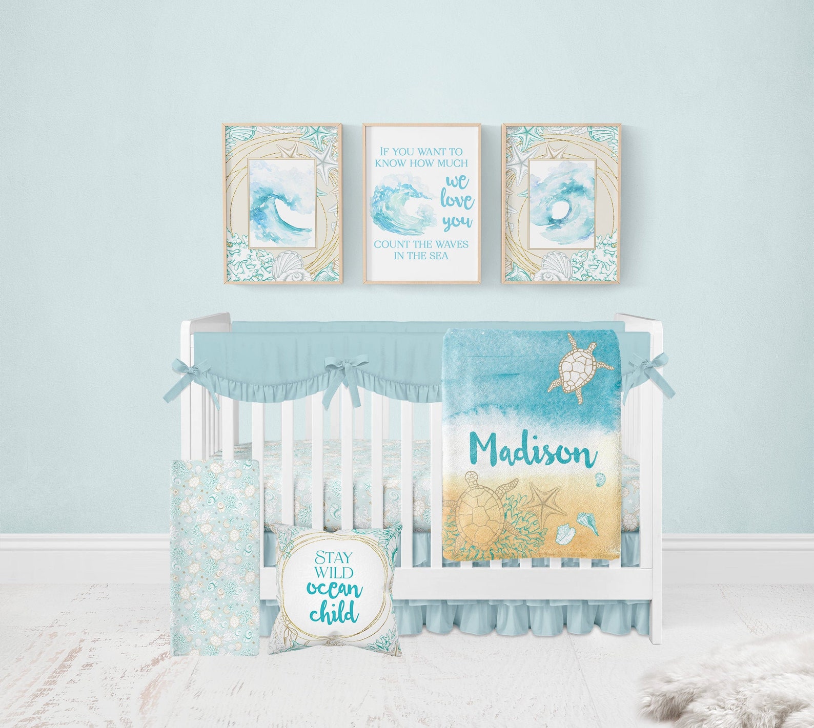 Ocean Crib Bedding Sea Turtle Crib Bedding Set Crib Bedding Etsy