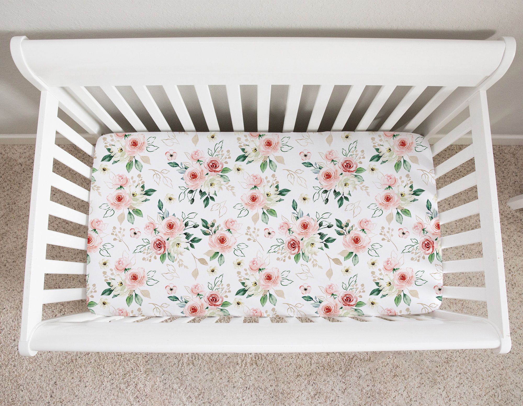 Pink Floral Crib Bedding Set Baby Girl Crib Bedding Etsy
