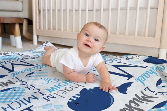 Manta de bebé personalizada con monograma, manta de bebé personalizada con  nombre niño, manta de regalo para bebé, manta de cumpleaños, manta de bebé