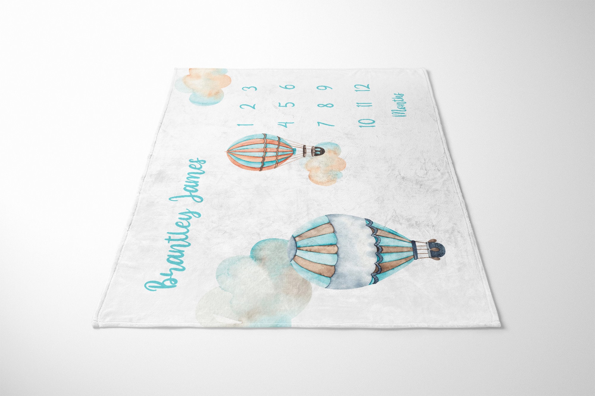 Hot Air Balloon Baby Milestone Blanket, Baby Boy Milestone Blanket ...