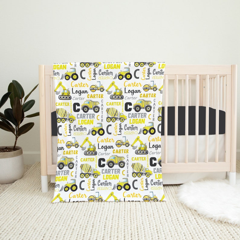 Construction Baby Boy Crib Bedding Set Boy Crib Bedding Etsy