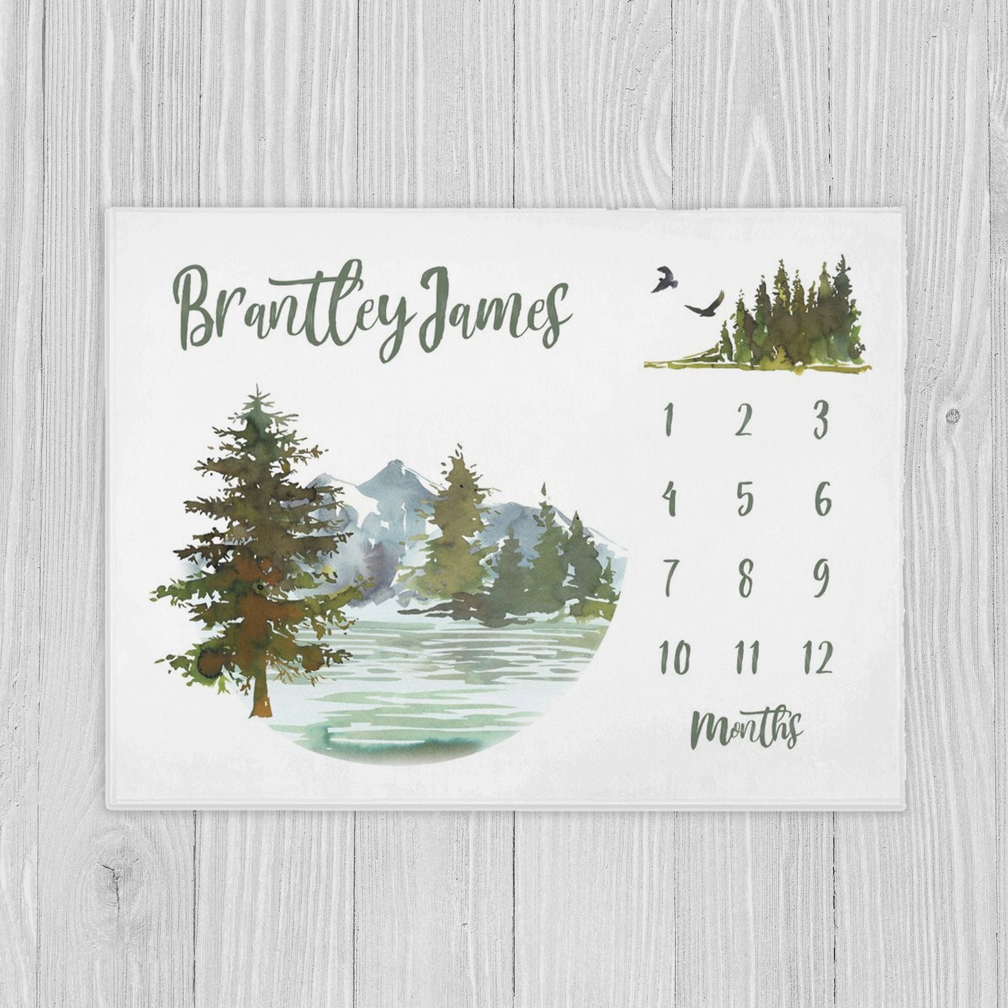Baby Boy Milestone Blanket Forest Mountains Milestone Etsy