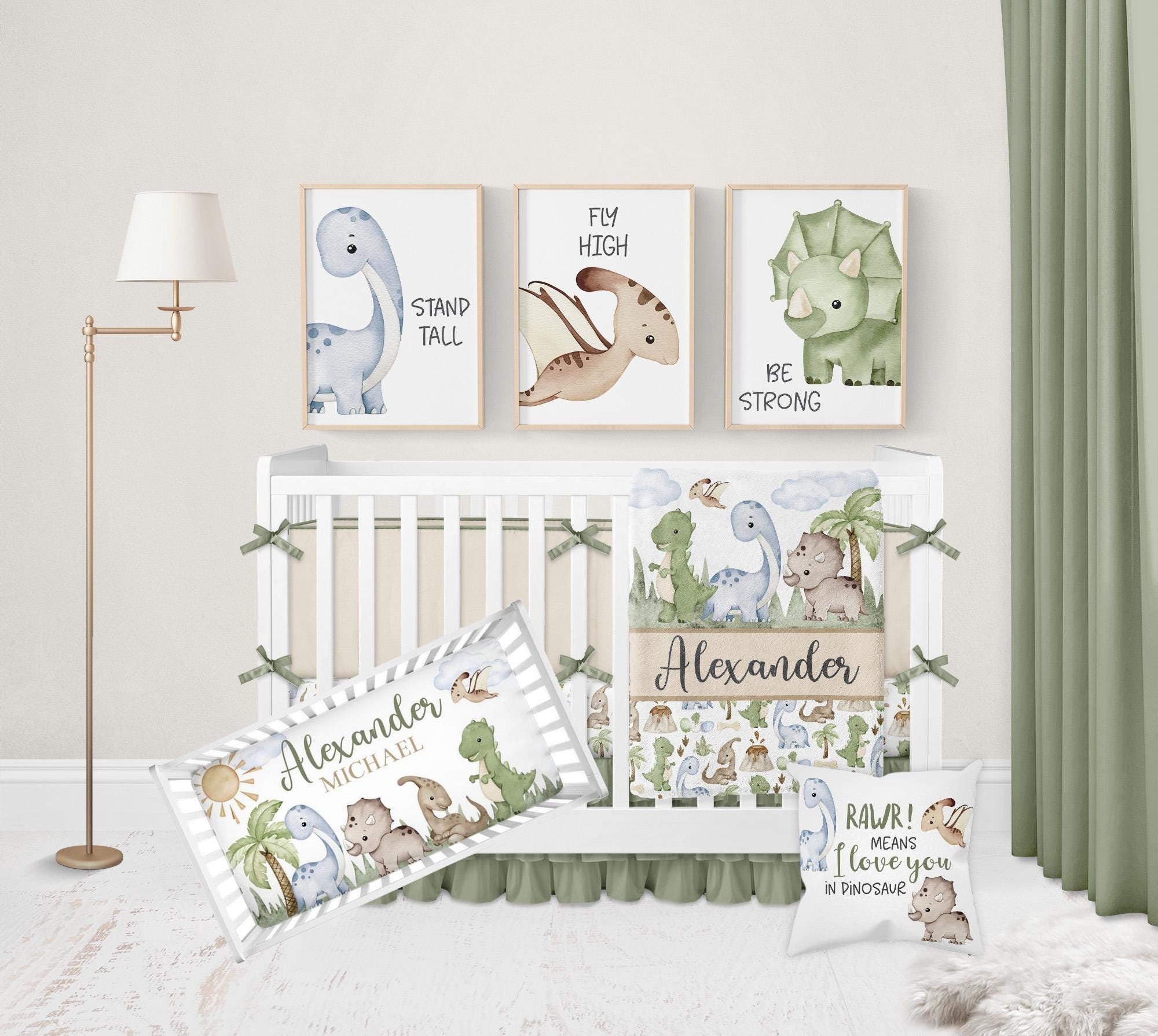 Dinosaur Baby Bedding, Dinosaur Crib Bedding Set, Baby Bedding Crib