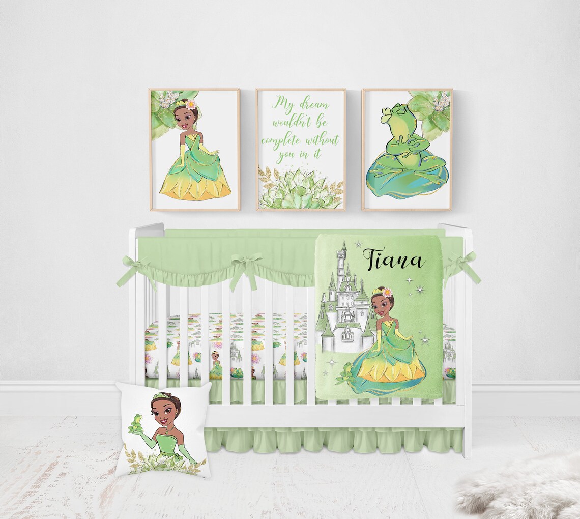 Princess Crib Bedding Set Princess Frog Nursery Baby Girl Etsy