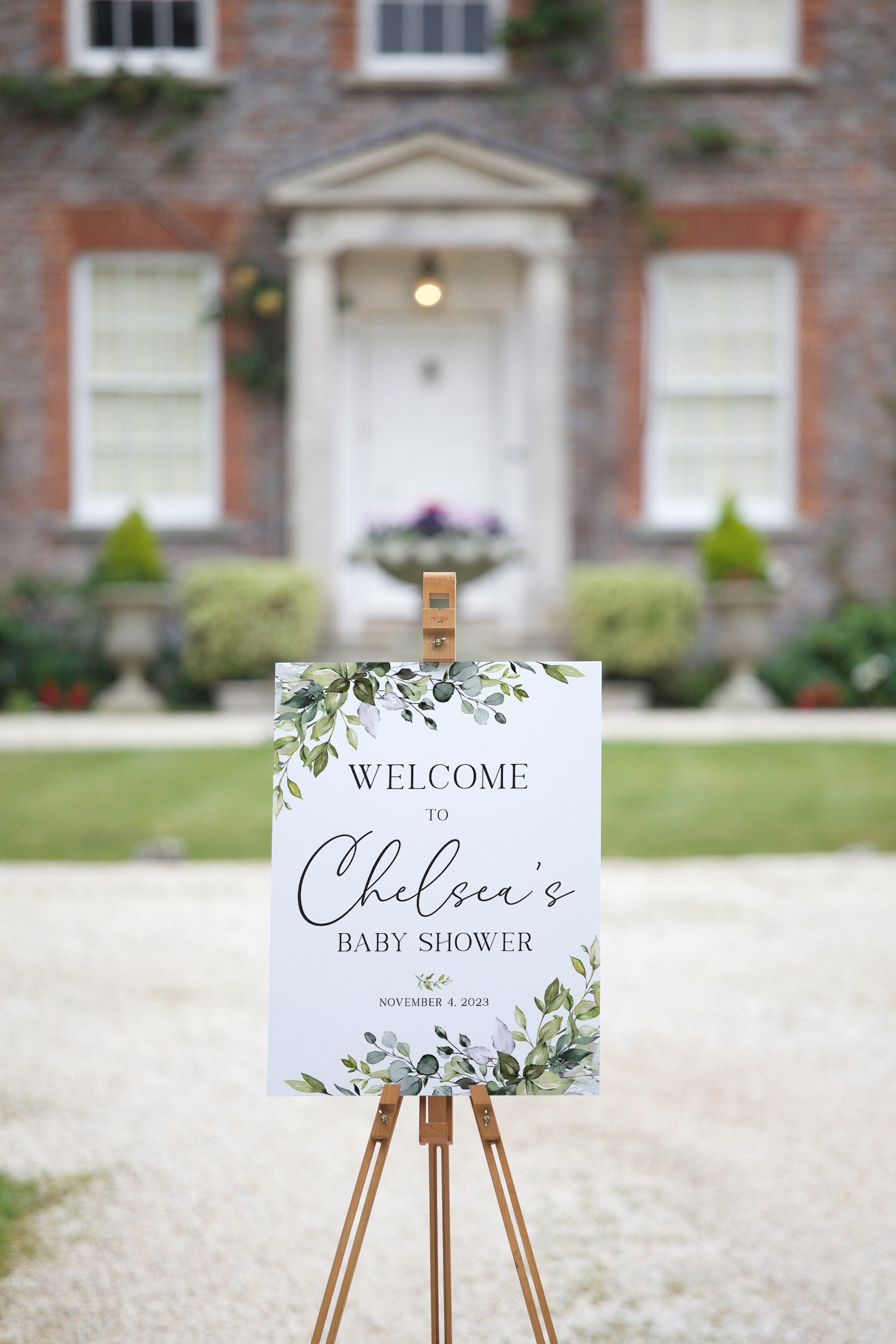 Greenery Baby Shower Sign, Baby Shower Welcome Sign, Baby Shower Welcome Poster, Greenery Baby Shower Decorations, Neutral Baby Shower Sign