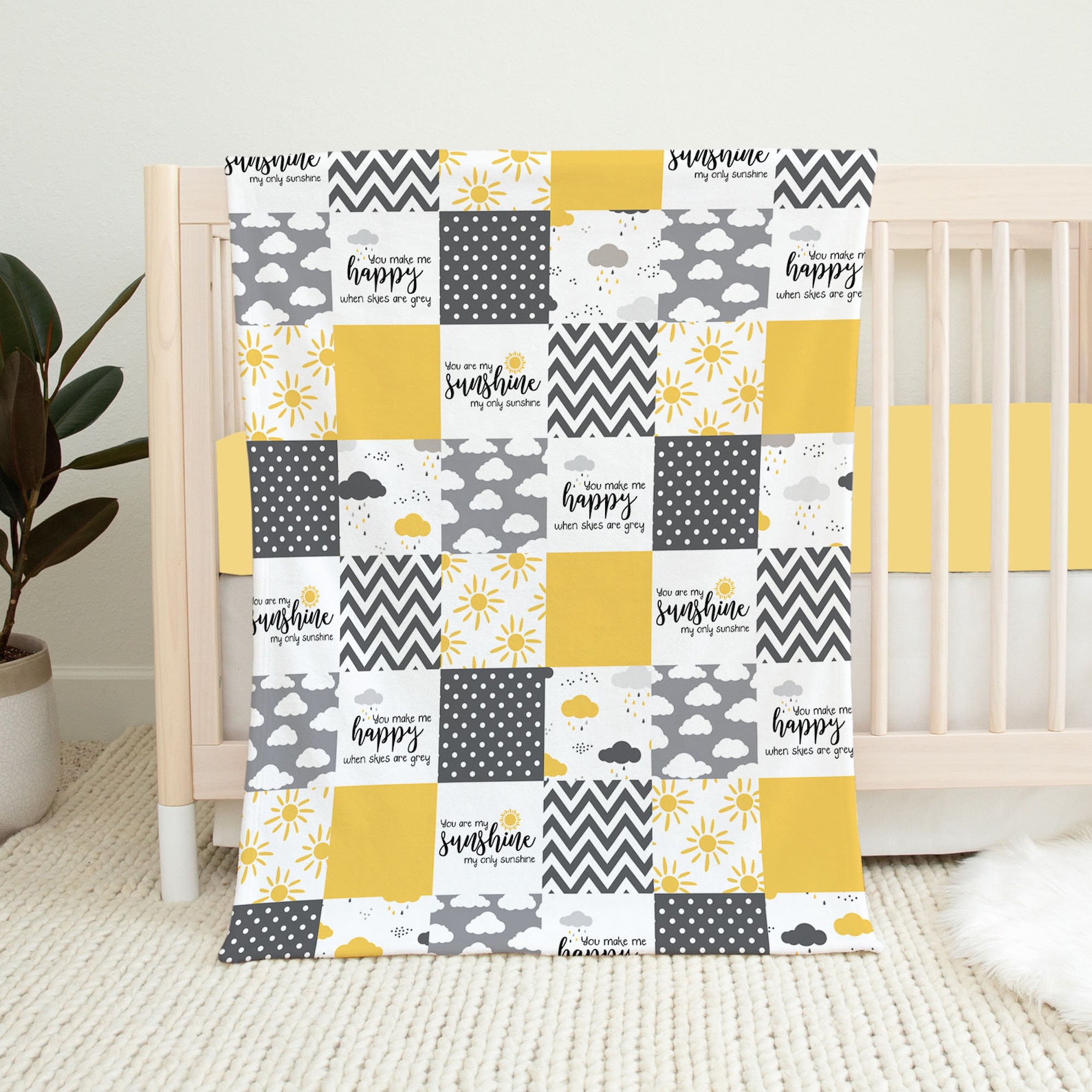 Gender Neutral Crib Bedding Set You Are My Sunshine Nursery Etsy
