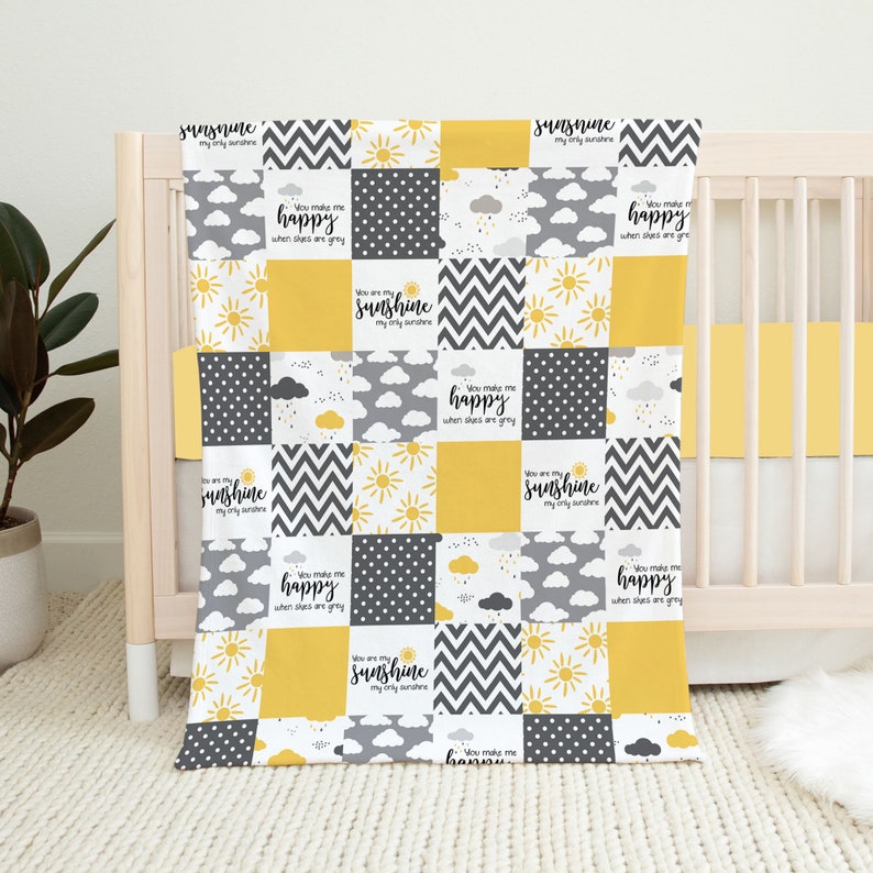 Gender Neutral Crib Bedding Set You Are My Sunshine Nursery Etsy
