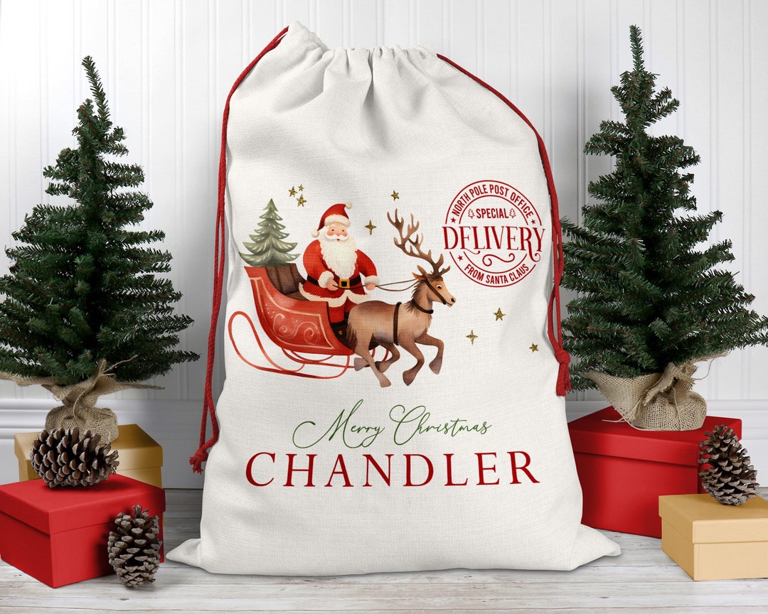 Personalized Santa Sack, Christmas Present Sack, Christmas Toy Sack