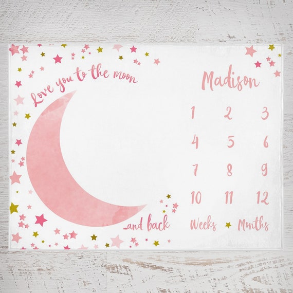 Personalised baby month best sale blanket