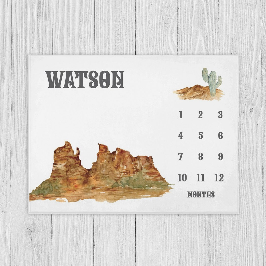 Western Milestone Blanket Boy Milestone Blanket Baby Shower Etsy España