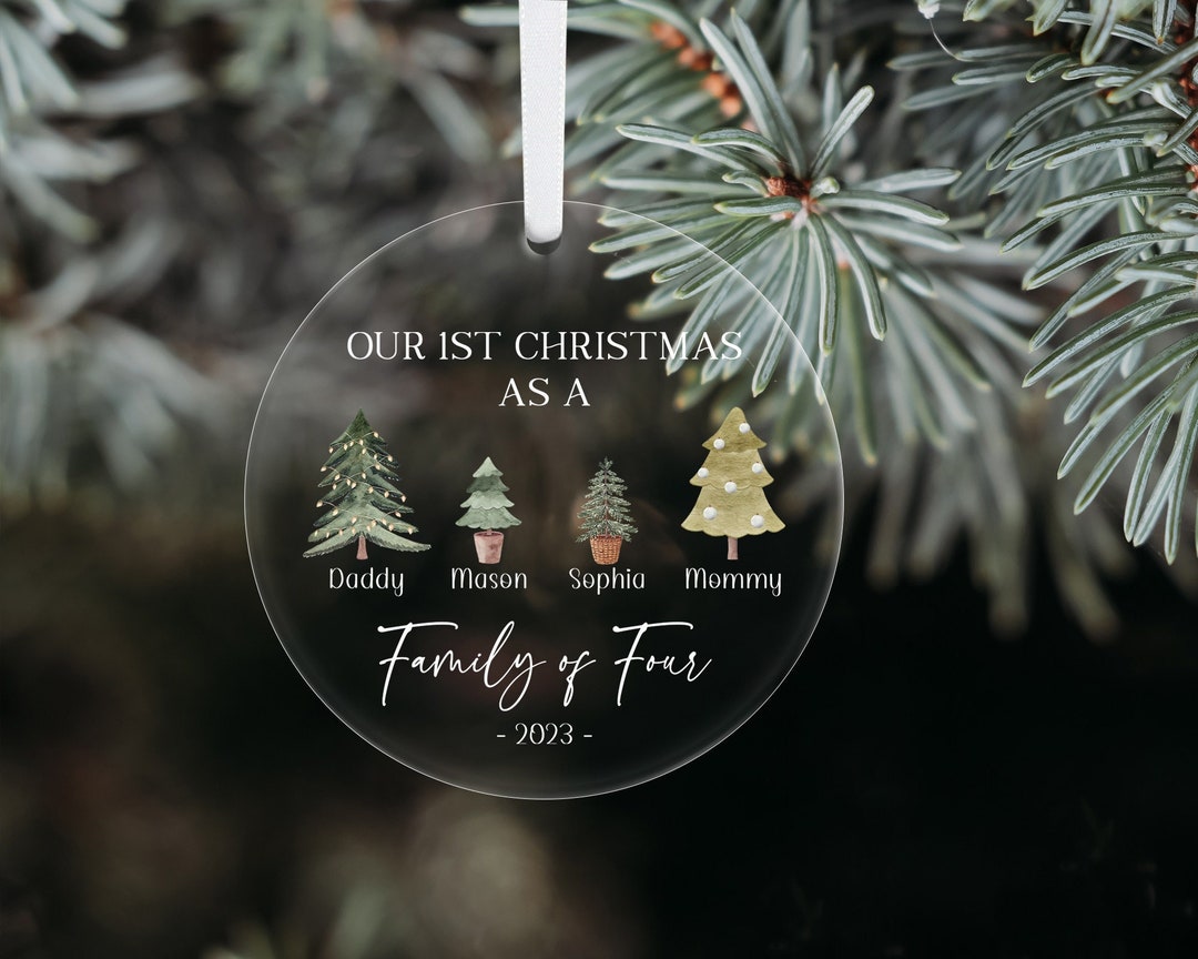 Family of Four Christmas Ornament Personalized Baby's Etsy