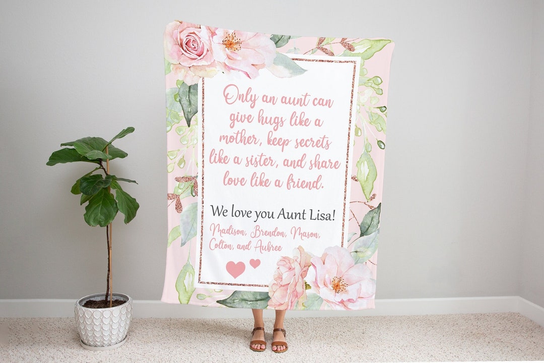Personalized Blanket for Aunt, Custom Name Blanket, Aunt Blanket, Aunt