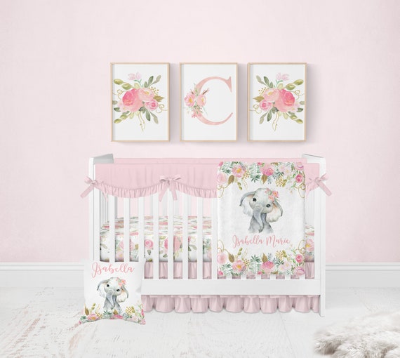 Elephant nursery bedding 2025 girl