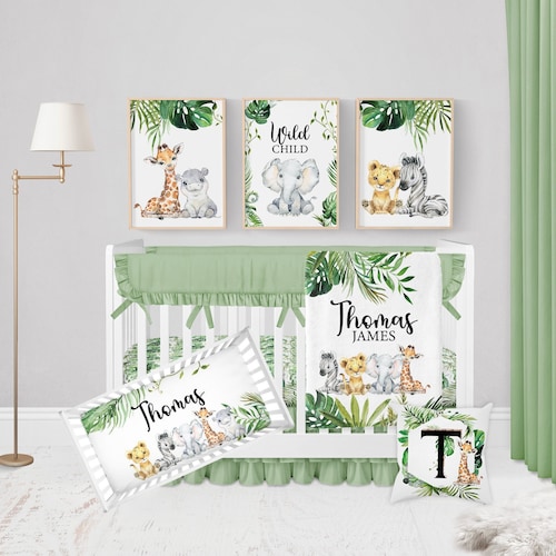 Safari Crib Bedding Set Safari Nursery Safari Animal Baby Etsy