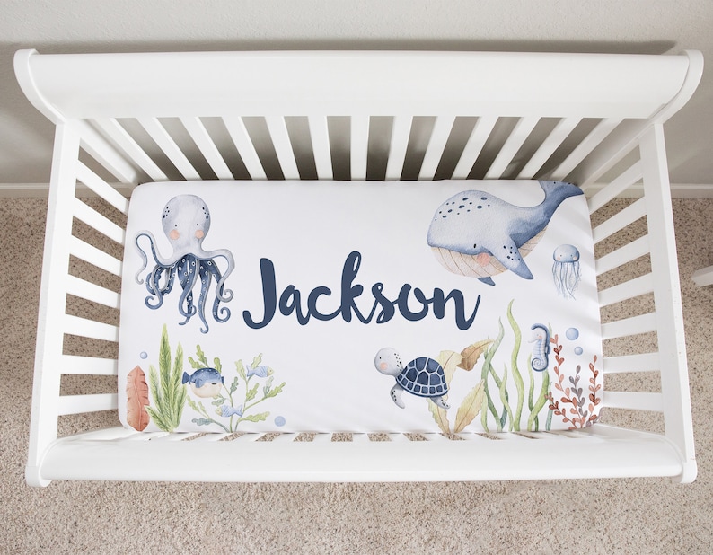 Ocean Crib Bedding Set Baby Boy Crib Bedding Set Under the Etsy