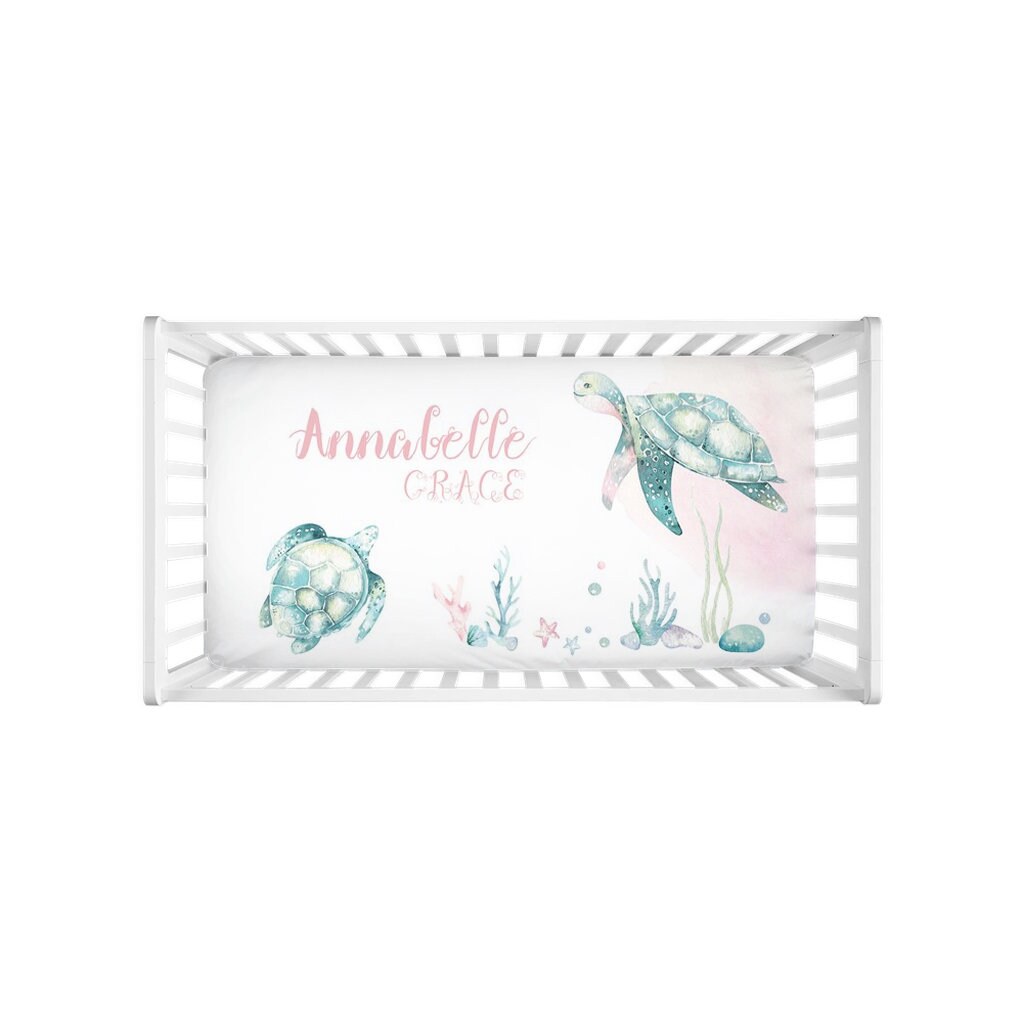 Sea Turtle Crib Sheet Sea Turtle Crib Bedding Sea Turtle Etsy