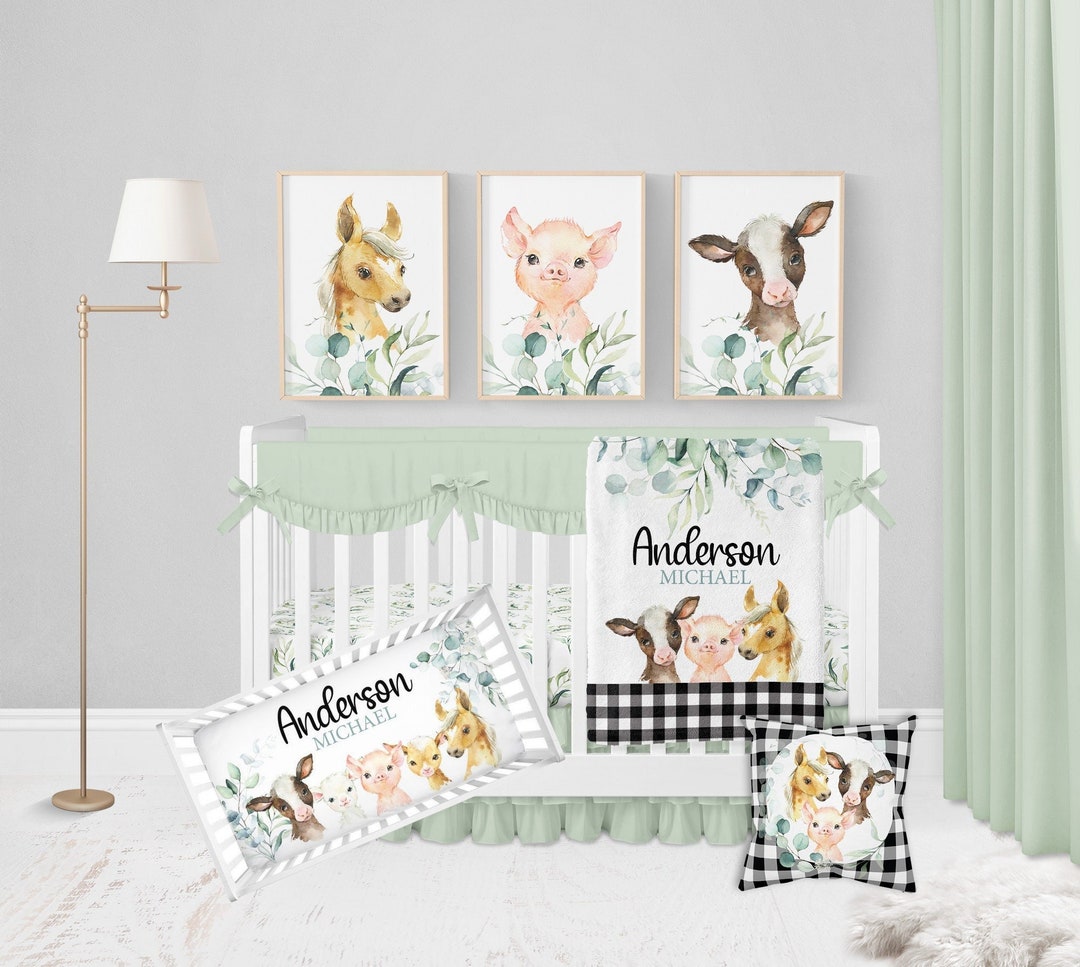 Farm Crib Bedding Set Boy, Farm Animal Crib Bedding, Baby Boy Crib ...