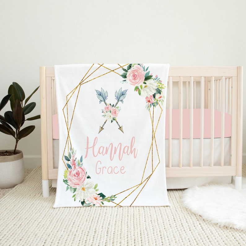 Boho Nursery Bedding Set Boho Crib Bedding Set Baby Girl Etsy