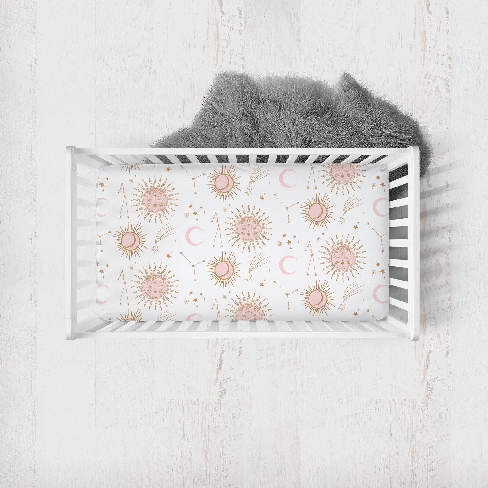 Moon and Stars Crib Bedding Set Sun Crib Bedding Baby Girl Etsy