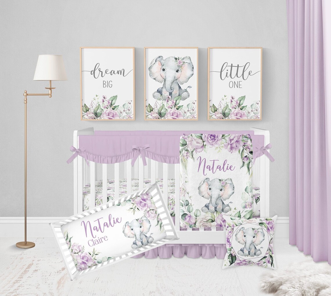 Elephant Baby Bedding Set Baby Girl Crib Bedding Set Etsy