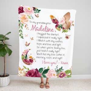 Personalized Granddaughter Blanket, To My Granddaughter, Christmas Gift Granddaughter, Granddaughter Gift, Daughter Personalized Blanket