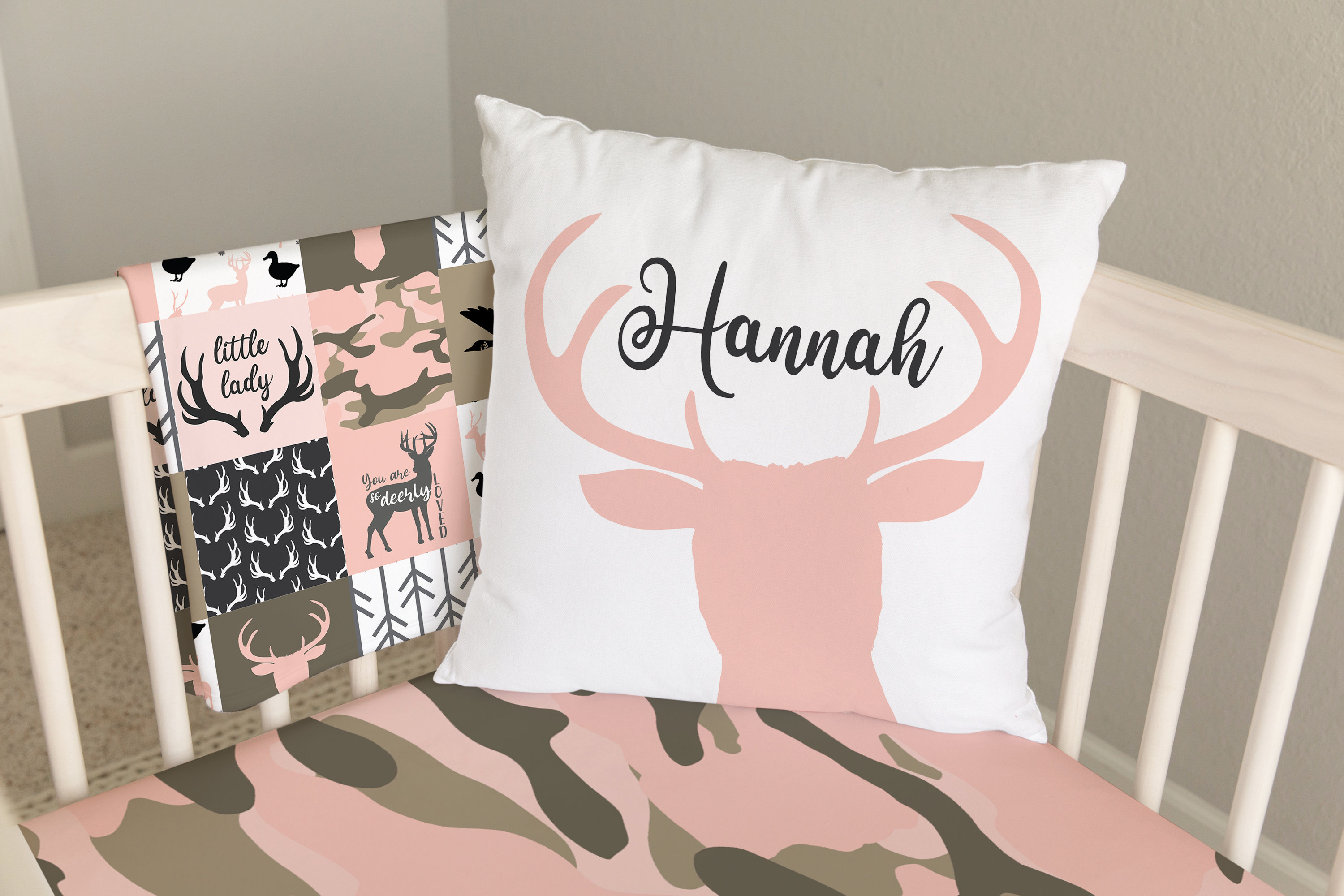 Baby girl pink camo crib bedding hotsell