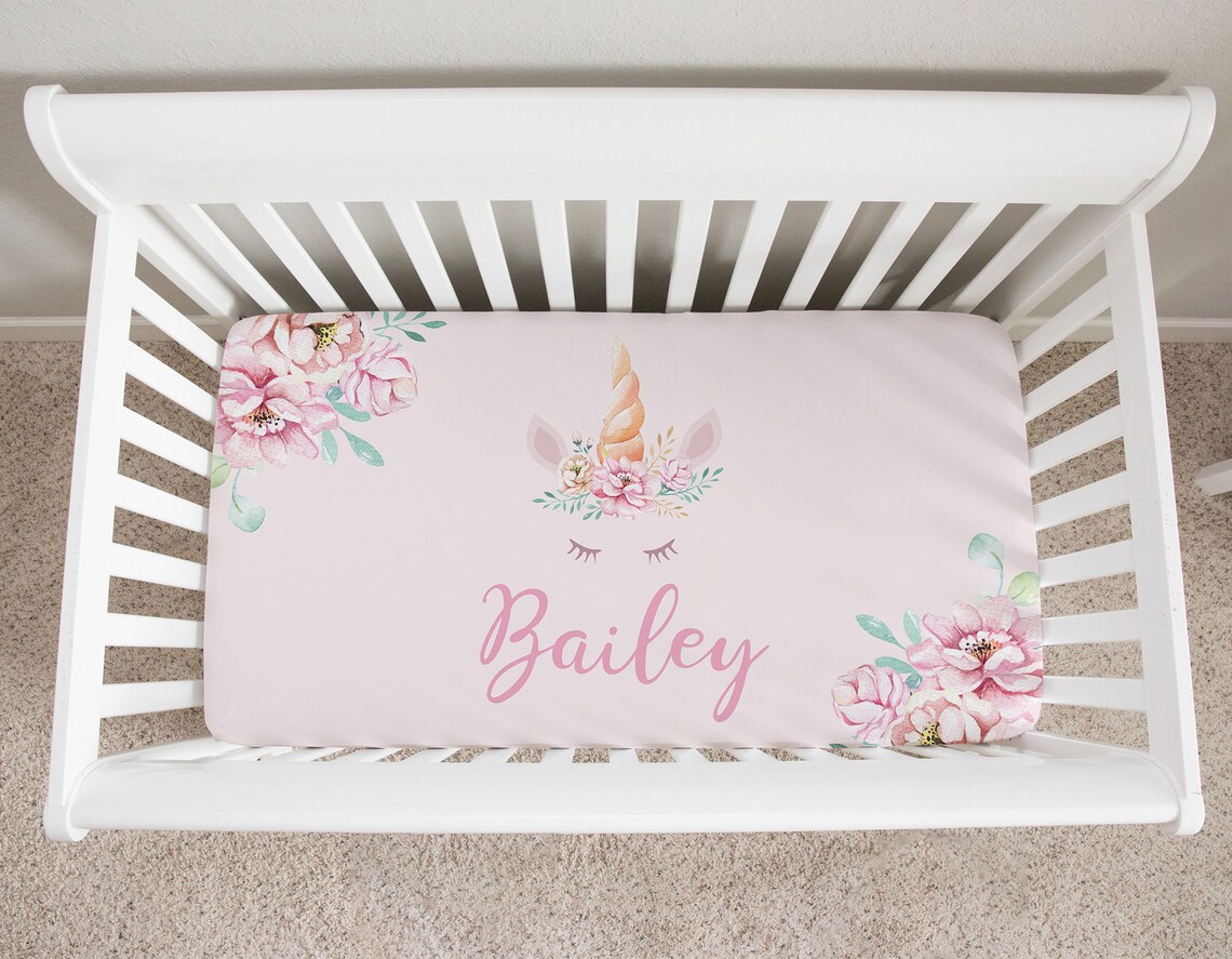 Unicorn Crib Sheets Unicorn Crib Bedding Girl Crib Bedding Etsy