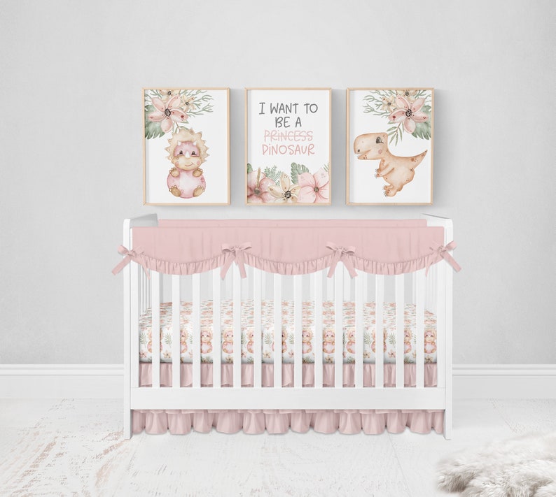 MINI Crib Bedding Set Dinosaur Crib Bedding Set Baby Girl Etsy