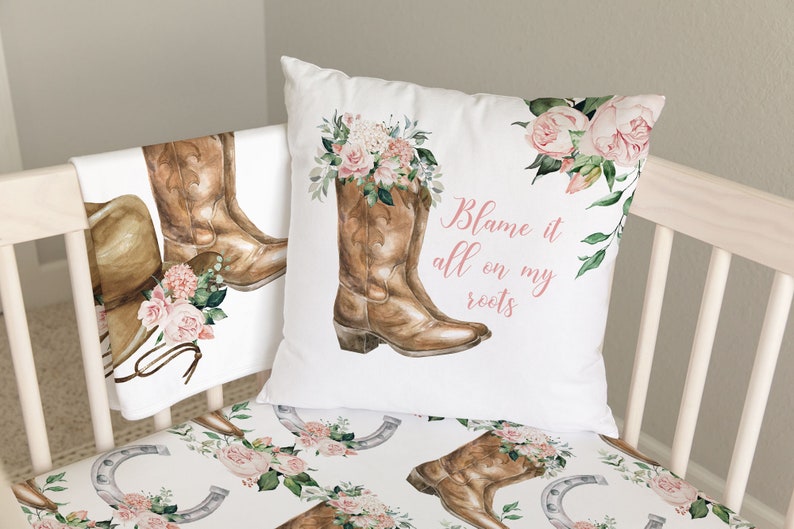 Western Crib Bedding Set Baby Girl Crib Bedding Set Cowgirl Etsy