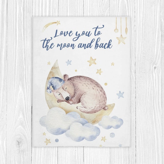 Love you to the moon and back baby blanket deals
