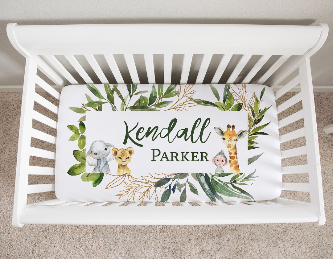 Safari Crib Sheet, Safari Crib Bedding Set, Safari Animal Baby Bedding