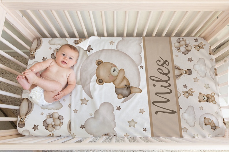 Teddy Bear Crib Bedding Set Boy Baby Boy Crib Bedding Etsy