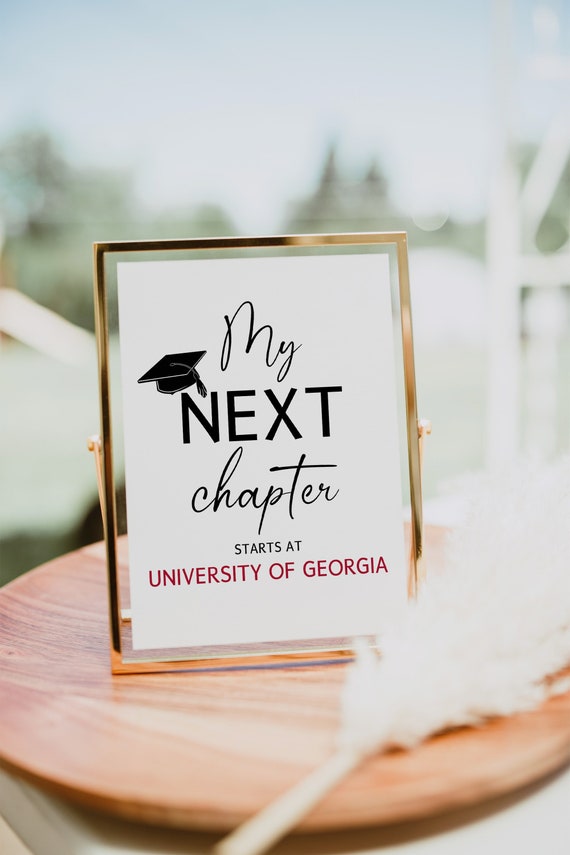 Graduation Printable Sign, My Next Chapter Starts At, Editable Graduation Signs 2023, Personalized Class of 2023 Graduation Party Decoration
