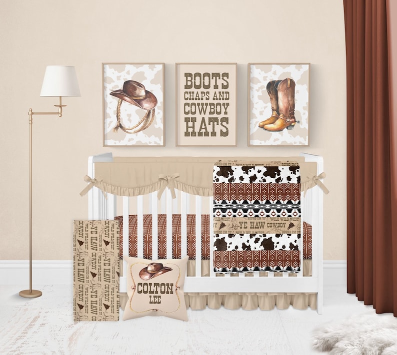 Baby Boy Crib Bedding Set Cowboy Baby Bedding Western Crib Etsy