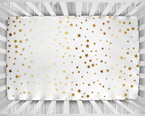 Gold Star Crib Sheet Stars Crib Sheet Crib Sheets Girl Crib Sheets Boy Moon and Stars Crib Bedding Gender Neutral Moon Stars Nursery Etsy
